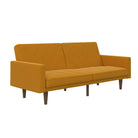 Paxson Sofa Bed with Wooden Feet - Mustard Linen - Price Crash Furniture