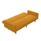 Paxson Sofa Bed with Wooden Feet - Mustard Linen - Price Crash Furniture