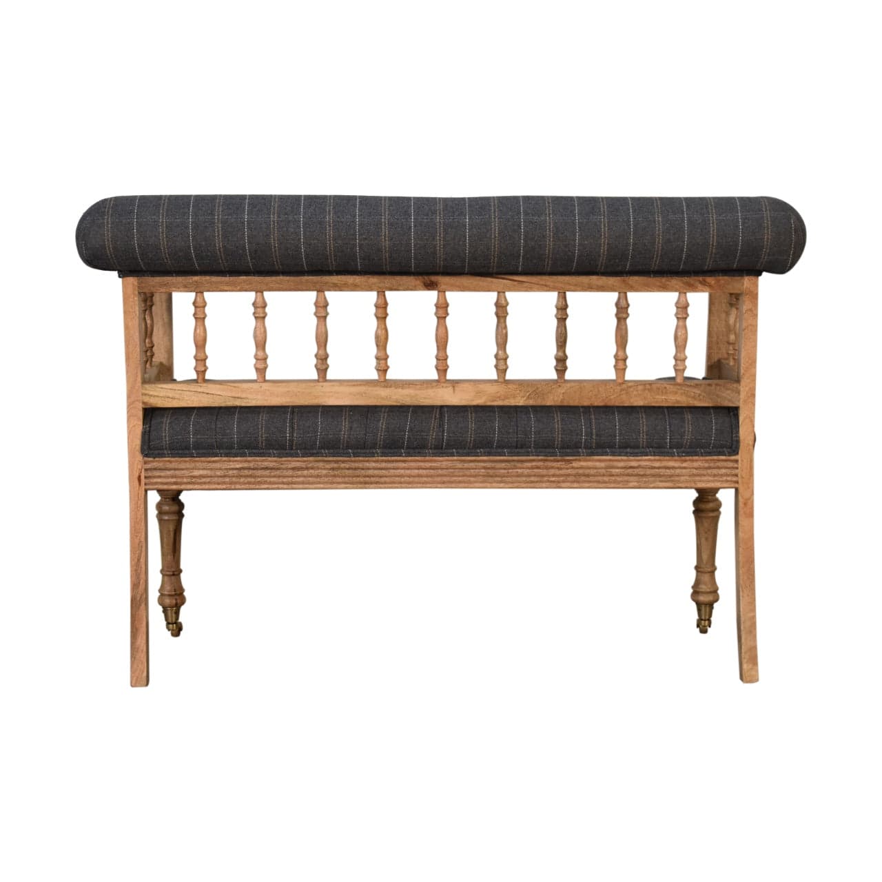 Pewter Tweed Deep Button Hallway Bench by Artisan Furniture - Price Crash Furniture