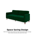 Pin Tufted Transitional Sofa Bed in Green Velvet - Price Crash Furniture