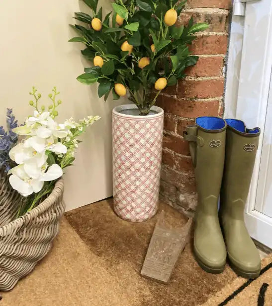 Red And White Daisy Chain Umbrella Stand - Price Crash Furniture