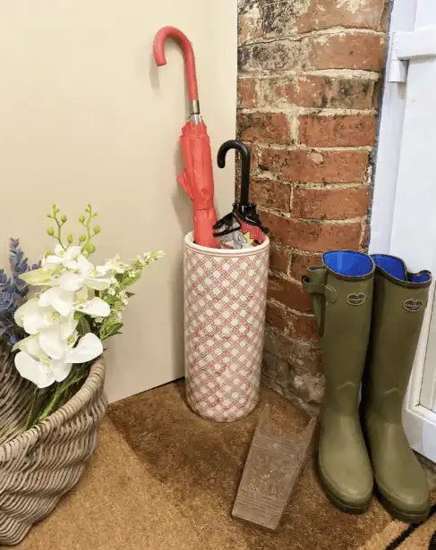 Red And White Daisy Chain Umbrella Stand - Price Crash Furniture