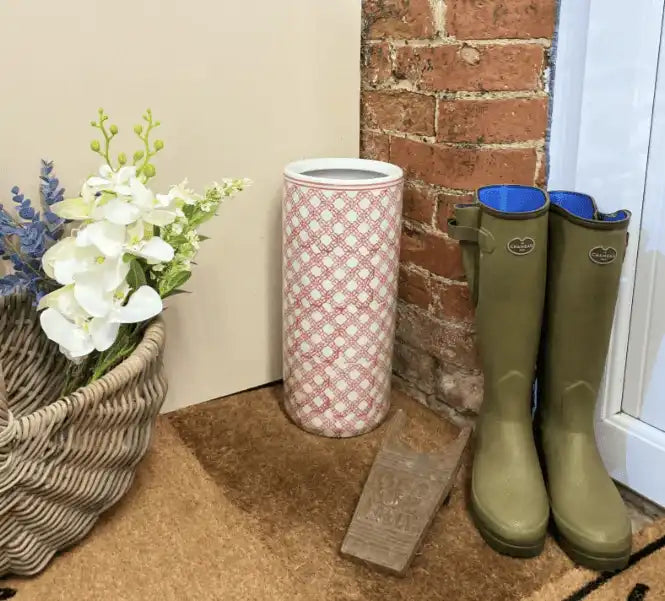 Red And White Daisy Chain Umbrella Stand - Price Crash Furniture