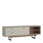 Rivero 1 Door 2 Drawer TV Unit In Grey and Oak - Price Crash Furniture