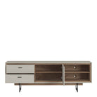 Rivero 1 Door 2 Drawer TV Unit In Grey and Oak - Price Crash Furniture