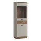 Rivero 2 Door 1 Drawer Display Cabinet In Grey And Oak - Price Crash Furniture