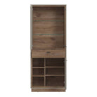 Rivero 3 Door 1 Drawer Open Shelves Wide Display Cabinet In Grey And Oak - Price Crash Furniture