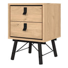 Ry Bedside cabinet 2 drawer Jackson Hickory Oak - Price Crash Furniture