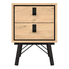 Ry Bedside cabinet 2 drawer Jackson Hickory Oak - Price Crash Furniture