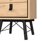 Ry Bedside cabinet 2 drawer Jackson Hickory Oak - Price Crash Furniture