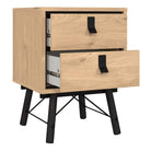 Ry Bedside cabinet 2 drawer Jackson Hickory Oak - Price Crash Furniture