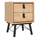 Ry Bedside cabinet 2 drawer Jackson Hickory Oak - Price Crash Furniture