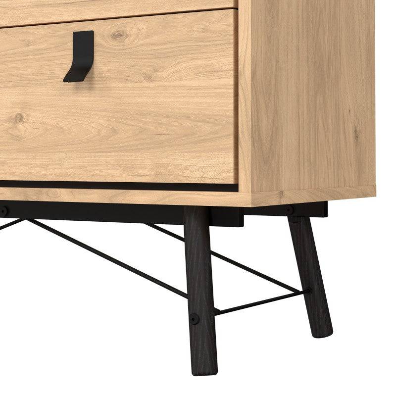 Ry Small Double Chest of Drawers 6 Drawers in Jackson Hickory Oak - Price Crash Furniture