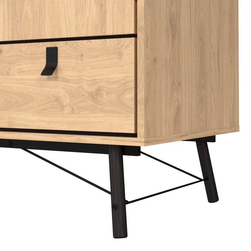 Ry Wardrobe 3 Doors + 3 Drawers in Jackson Hickory Oak - Price Crash Furniture