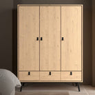 Ry Wardrobe 3 Doors + 3 Drawers in Jackson Hickory Oak - Price Crash Furniture