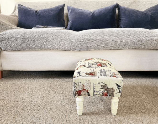 Scottie Dog Fabric Footstool With Drawer - Price Crash Furniture