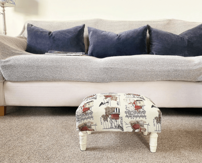 Scottie Dog Fabric Footstool With Drawer - Price Crash Furniture