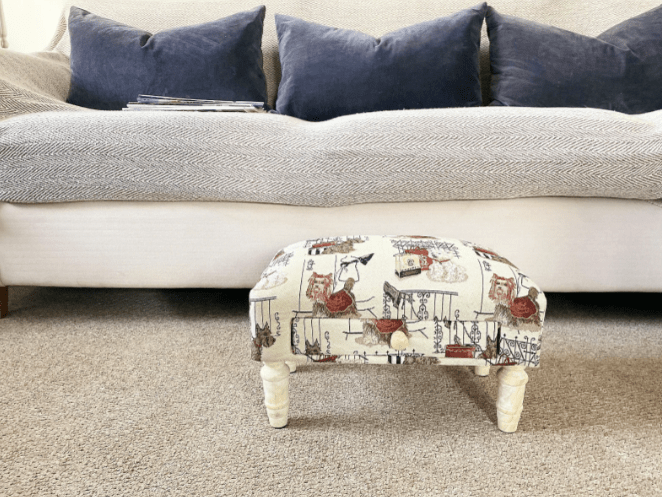 Scottie Dog Fabric Footstool With Drawer - Price Crash Furniture