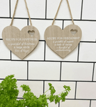 Set of 4 Wood Hanging White Etched Life Recipe Heart Plaque - Price Crash Furniture