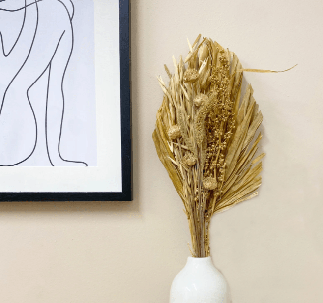 Set of Four Bouquets of Dried Grasses with Long Palm Spear - Price Crash Furniture