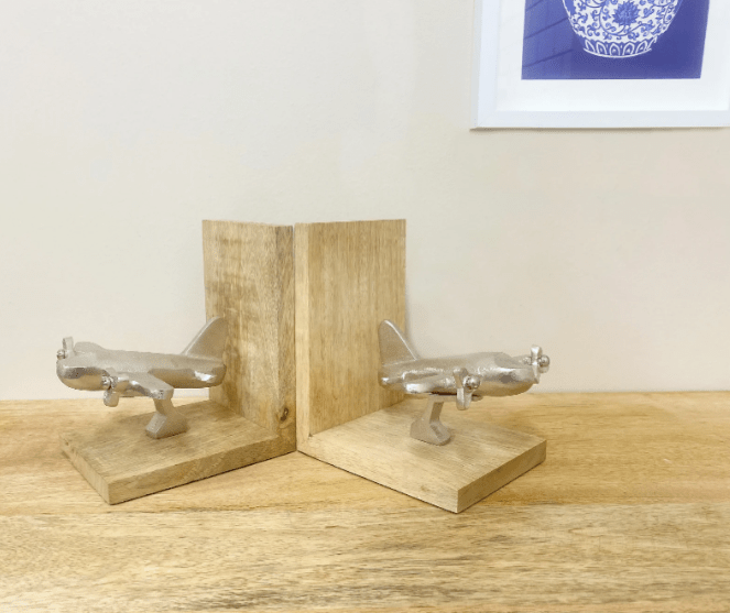 Set of Two Aeroplane Bookends - Price Crash Furniture