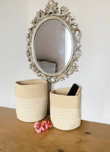 Set Of Two Cotton Rope Baskets - Price Crash Furniture