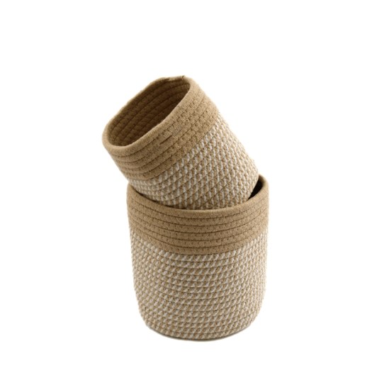 Set Of Two Cotton Rope Baskets - Price Crash Furniture