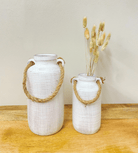 Set Of Two Natural Dried Lagarus Bouquets In Cream & Brown - Price Crash Furniture