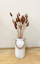 Set Of Two Natural Dried Lagarus Bouquets In Cream & Brown - Price Crash Furniture