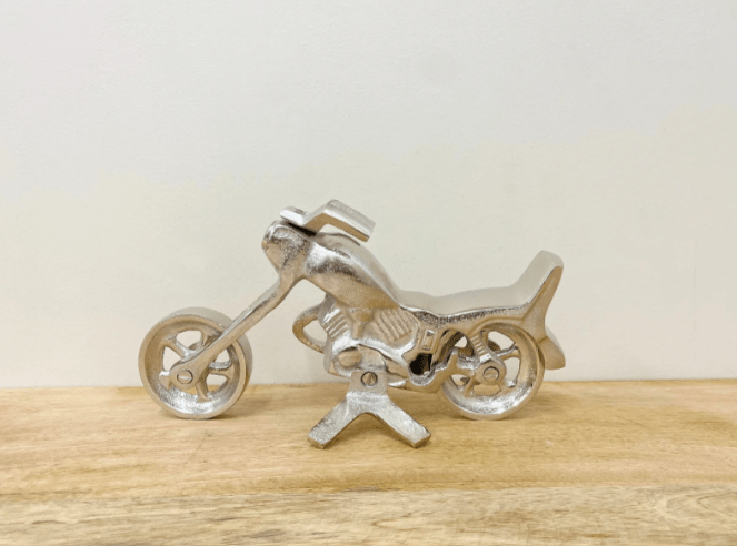 Silver Aluminium Motorcycle Ornament - Price Crash Furniture