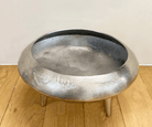 Silver Metal Planter/Bowl With Feet 39cm - Price Crash Furniture