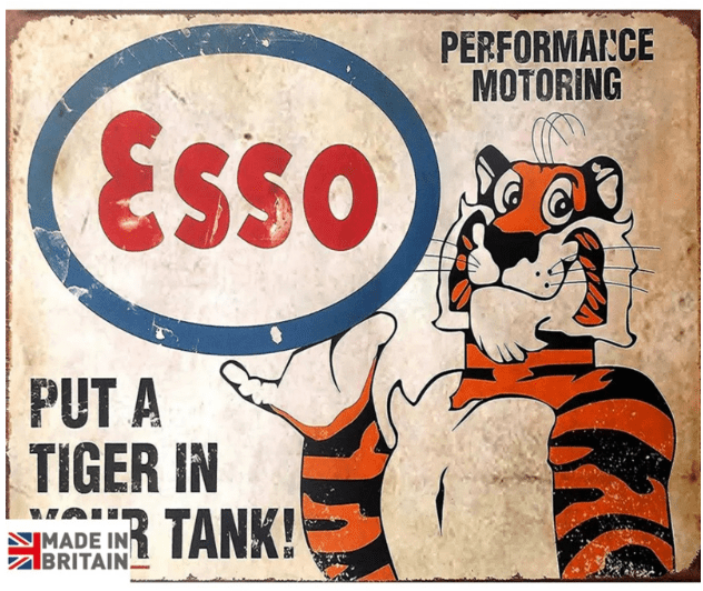 Small Metal Sign 45 x 37.5cm Esso Put a Tiger in your tank - Price Crash Furniture