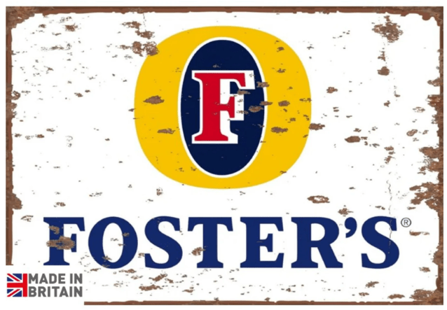 Small Metal Sign 45 x 37.5cm Foster's Ice Cold - Price Crash Furniture