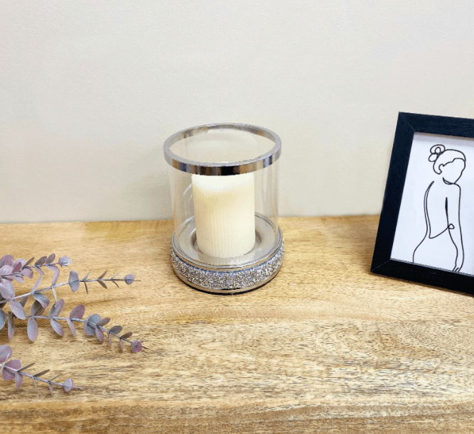Small Sparkly Pillar Candle Holder - Price Crash Furniture