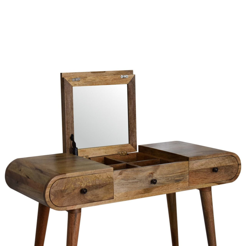 Solid Wood Dressing Table with Foldable Mirror by Artisan Furniture - Price Crash Furniture