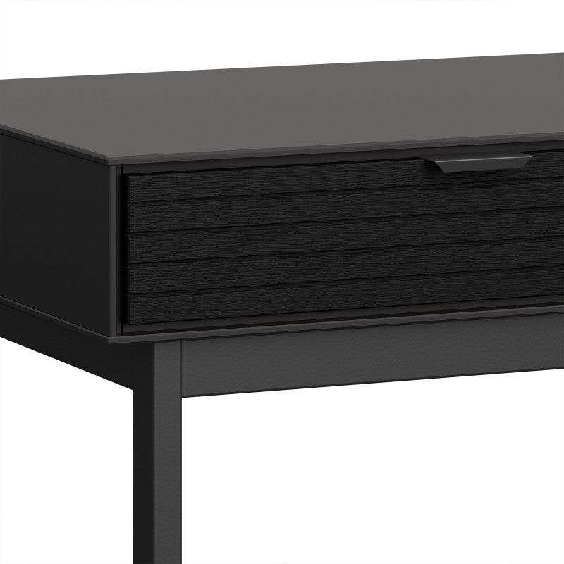 Soma Desk with 2 Drawers In Granulated Black Brushed Black - Price Crash Furniture