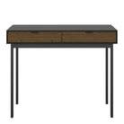 Soma Modern Industrial Style Desk 2 Drawers In Granulated Black Brushed Espresso - Price Crash Furniture