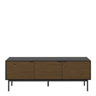 Soma TV Table 3 Doors In Granulated Black Brushed Espresso - Price Crash Furniture