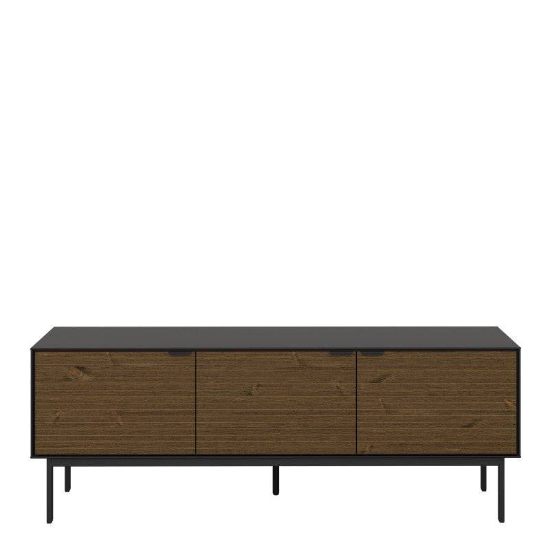 Soma TV Table 3 Doors In Granulated Black Brushed Espresso - Price Crash Furniture