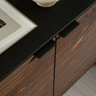 Soma TV Table 3 Doors In Granulated Black Brushed Espresso - Price Crash Furniture