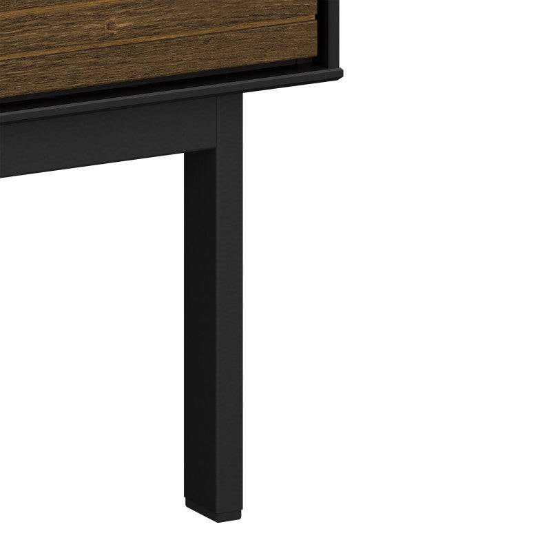 Soma TV Table 3 Doors In Granulated Black Brushed Espresso - Price Crash Furniture