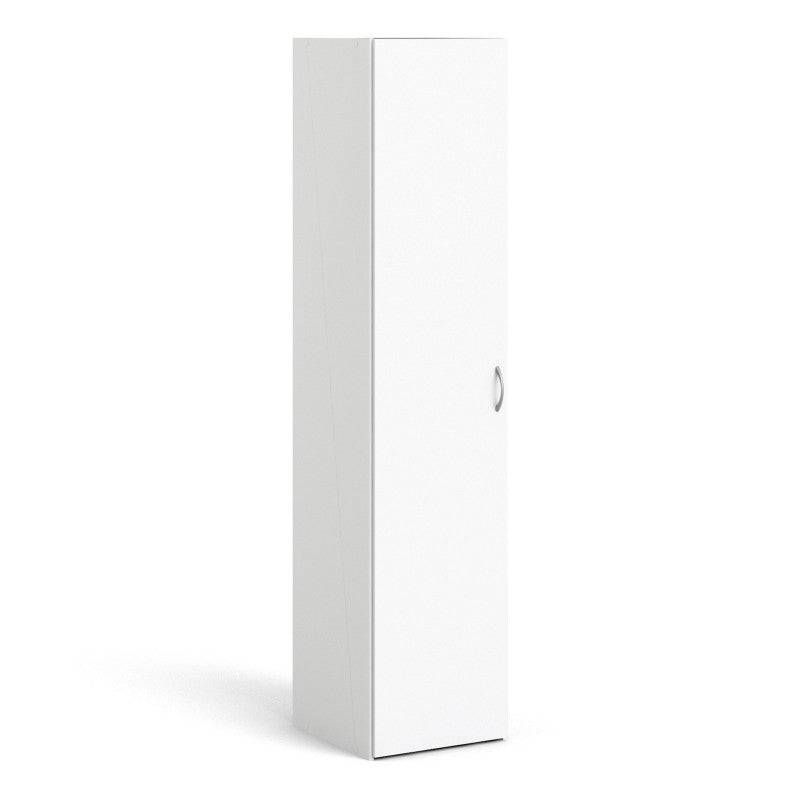 Space Tall Narrow Single Wardrobe - 1 Door in White 1750 - Price Crash Furniture