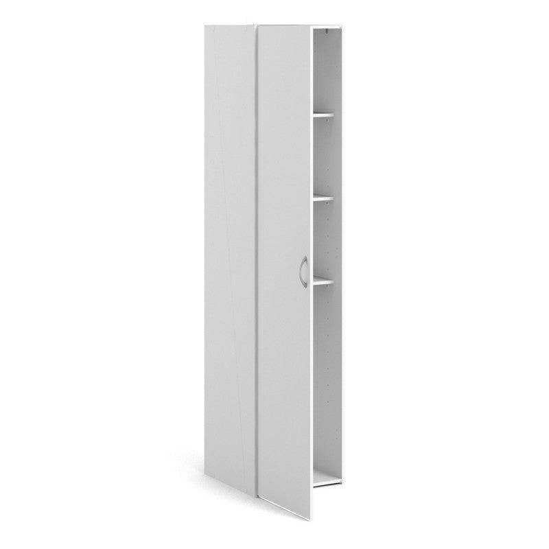 Space Tall Narrow Single Wardrobe - 1 Door in White 1750 - Price Crash Furniture