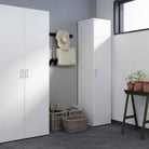 Space Tall Narrow Single Wardrobe - 1 Door in White 1750 - Price Crash Furniture