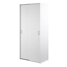 Space Tall Narrow Wardrobe - 2 Sliding Doors In White 1750 - Price Crash Furniture