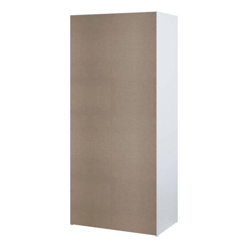 Space Tall Narrow Wardrobe - 2 Sliding Doors In White 1750 - Price Crash Furniture