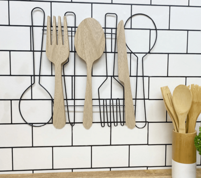 Spoon, Fork & Knife Wall Decoration 45cm - Price Crash Furniture