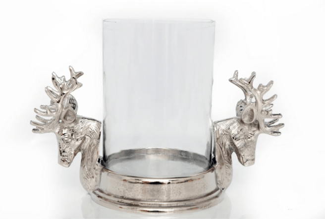 Stag Double Head Pillar Candle Holder - Price Crash Furniture