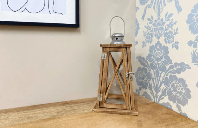 Tapered Dark Wooden Lantern 28cm - Price Crash Furniture