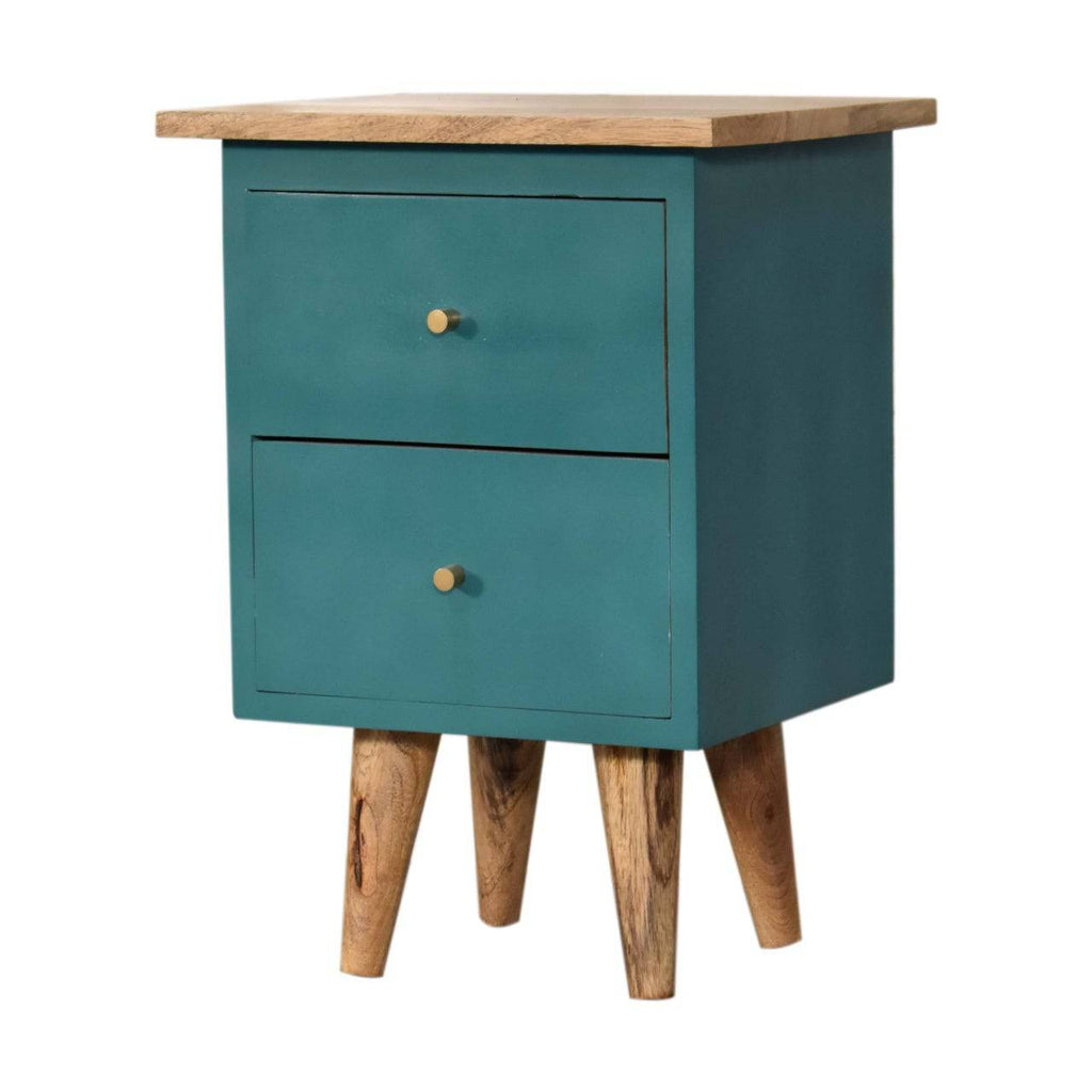 Teal Hand Painted Bedside by Artisan Furniture - Price Crash Furniture